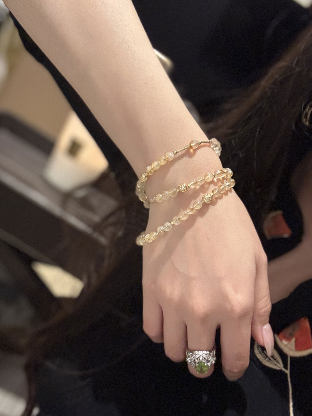 Natural Citrine Quartz 2-Way Magnetic Necklace | Wealth & Abundance Crystal | Convertible Necklace & Bracelet Jewelry