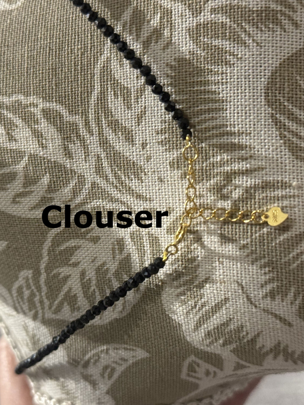 Black Tourmaline Two-Sided Necklace | 925 Gold-Plated Reversible Pendant with Black Beads