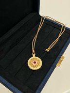 Hollow Floral Compass Necklace