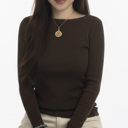 Hollow Floral Compass Necklace