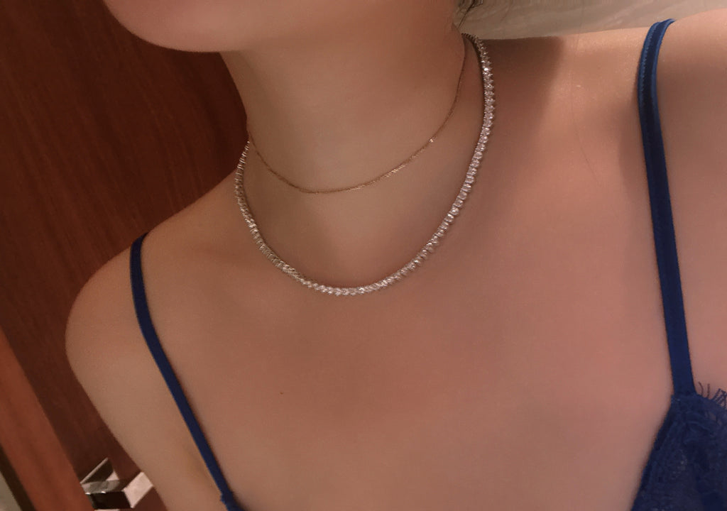 [ ＥＶＥＲ ＧＬＯＷ ☾. ] Moissanite Tennis necklace