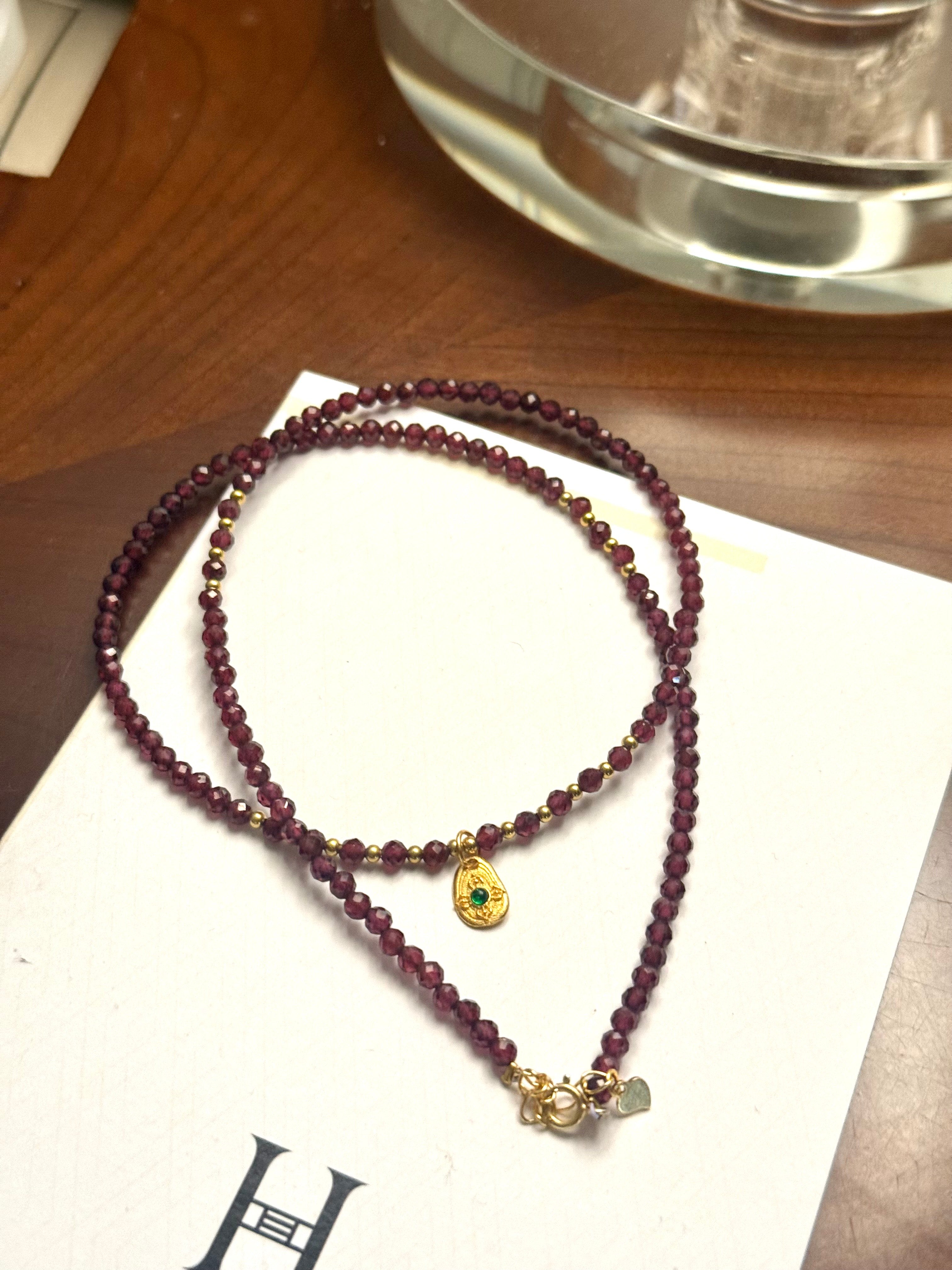 Red Garnet 2-Way 925 Sterling Silver Necklace | Energy, Confidence & Passion Crystal Jewelry