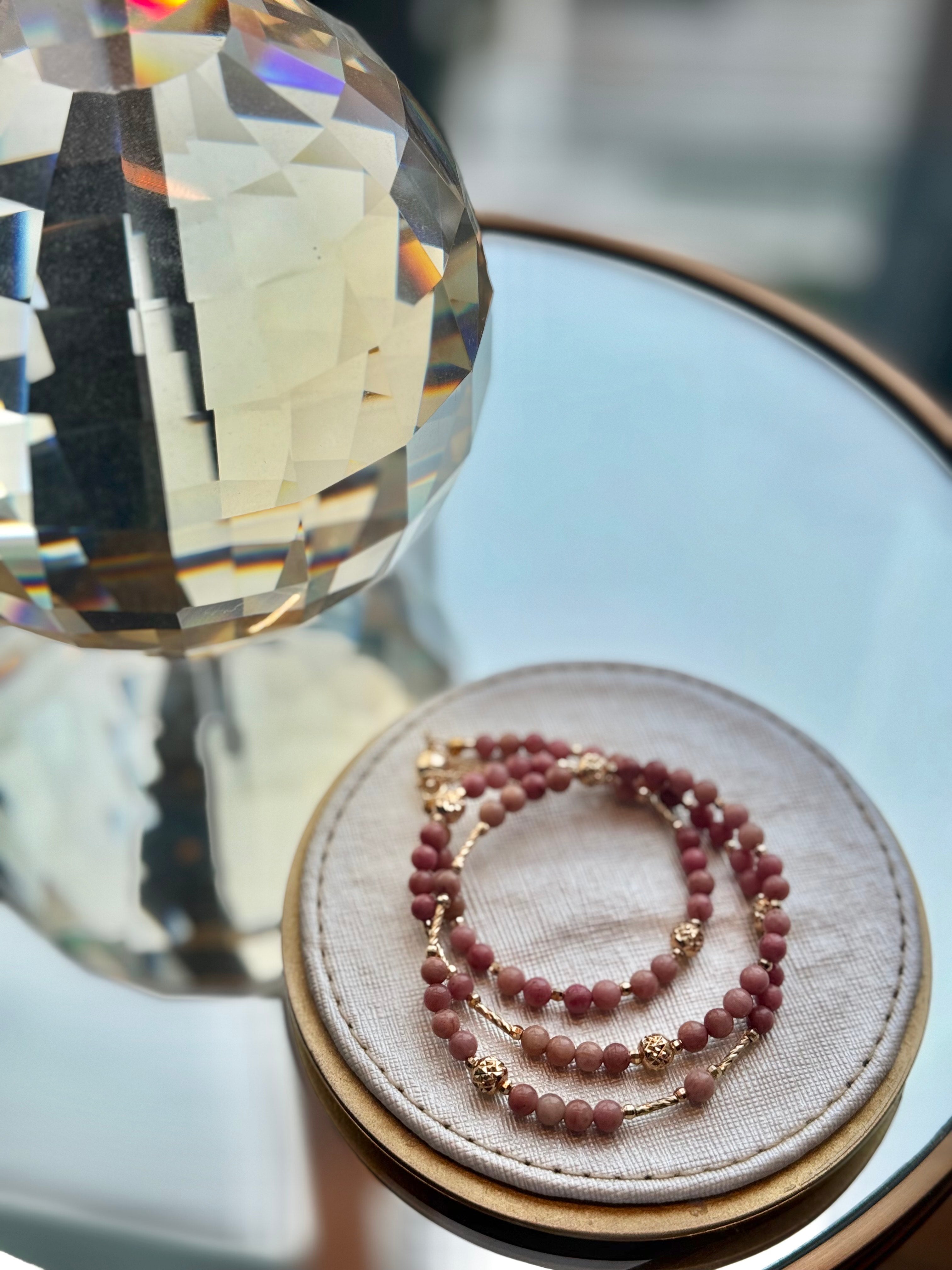 Rhodonite Two-Way Magnetic Necklace | Emotional Healing, Balance & Love Crystal Jewelry