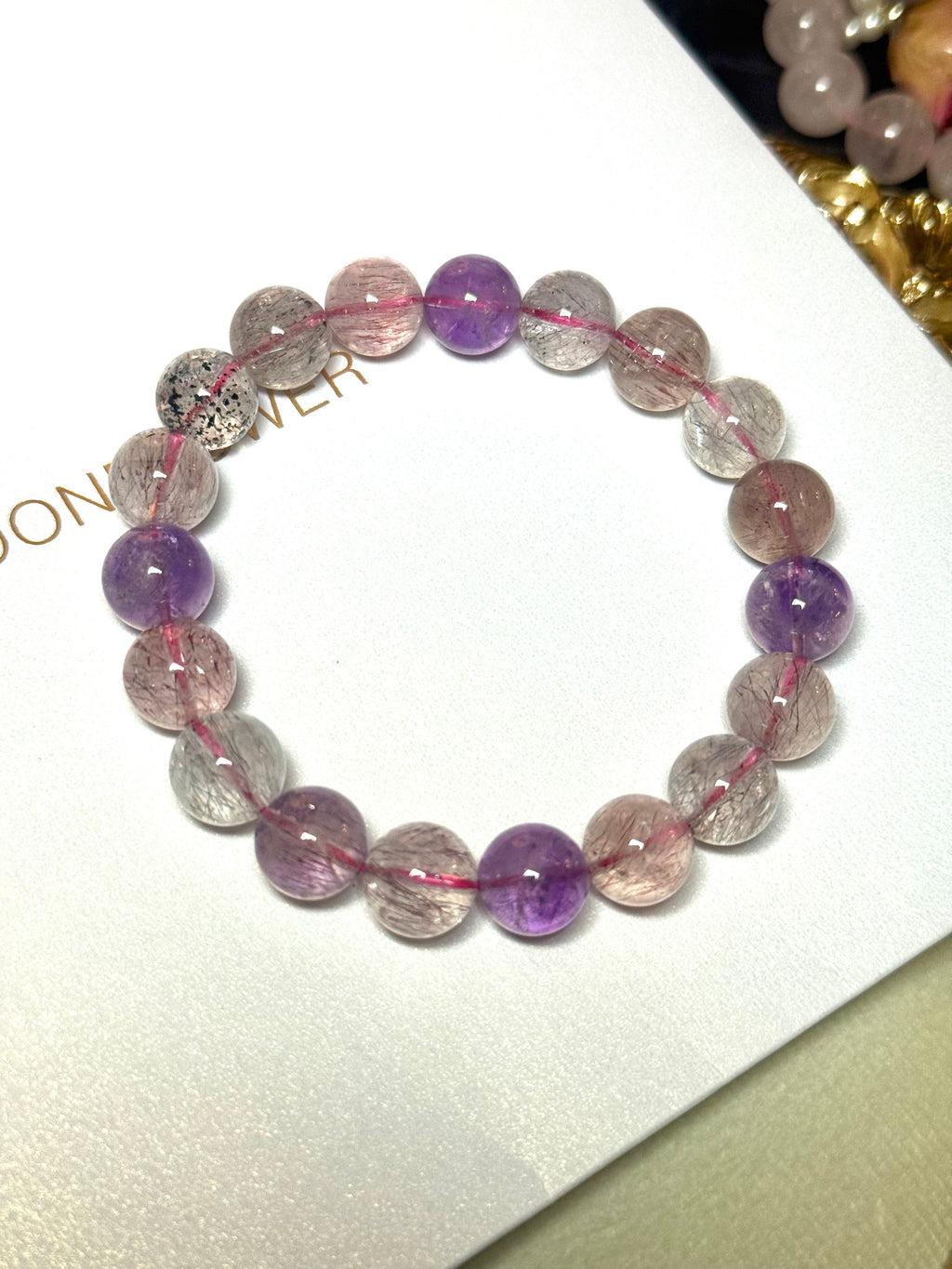 Purple Super 7 Crystal Beads | High-Energy Multi-Mineral Healing Beads