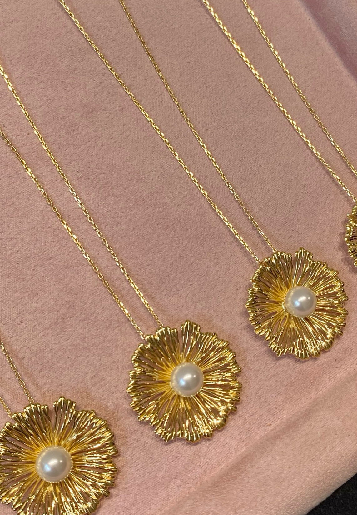 SunFlower Pearl Necklace | 925 Sterling Silver 18K Gold Plated